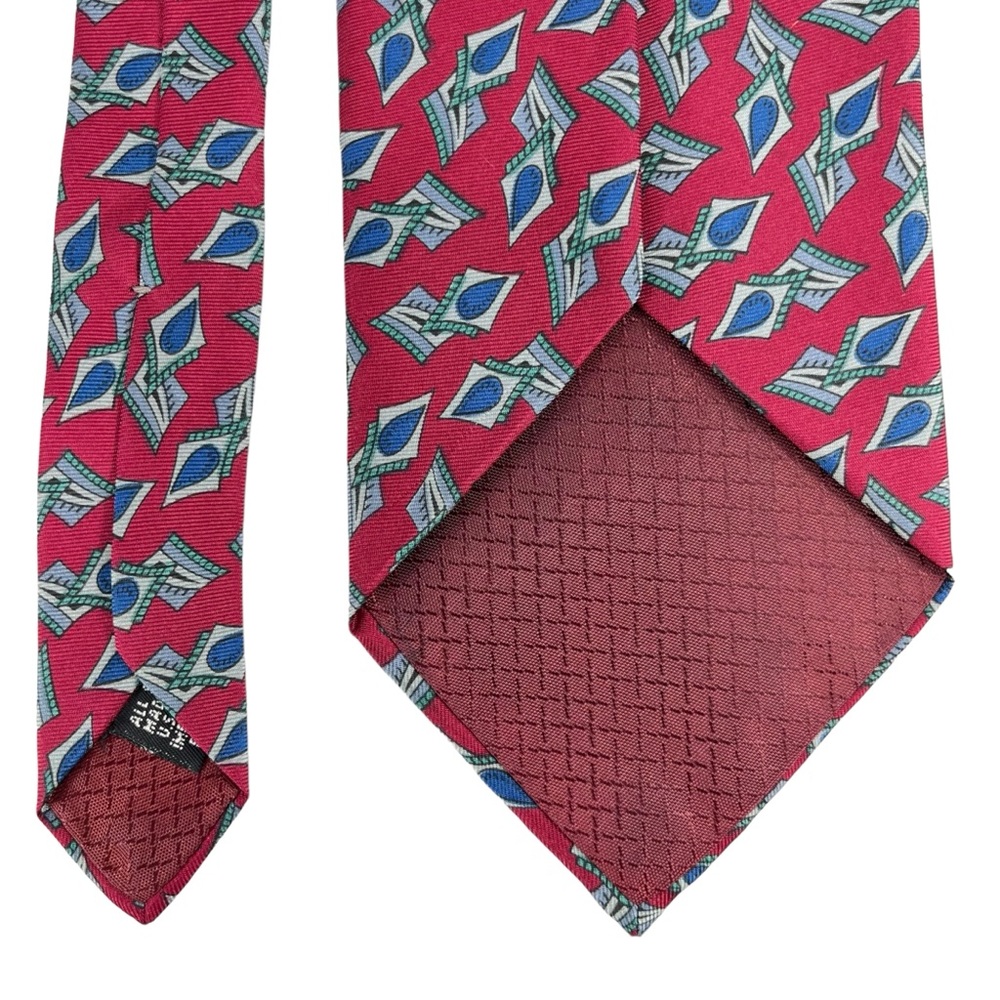Christian Dior Monsieur | Necktie 58.5” 100% Silk Red Patterned‎ Tie Made in USA - Picture 3 of 7